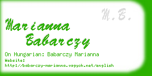 marianna babarczy business card